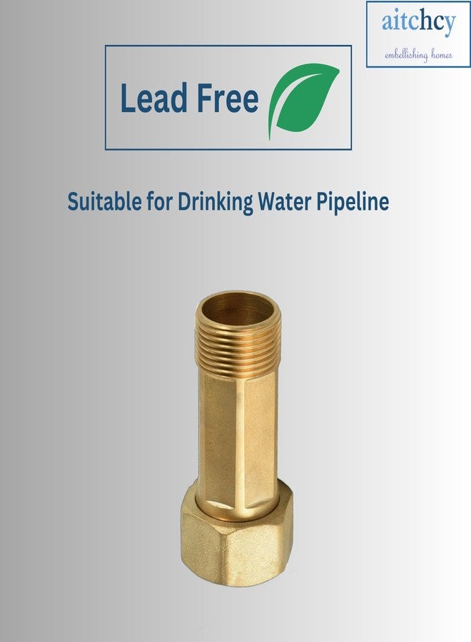 Aitchcy Water Meter Coupling 1/2" Male x 3/4" Female | Meter Tailpiece | Valve to Water Meter Joint | Brass Joint for Water Meter Connection | NPT Coupling | Brass Meter Tailpiece - Image 5